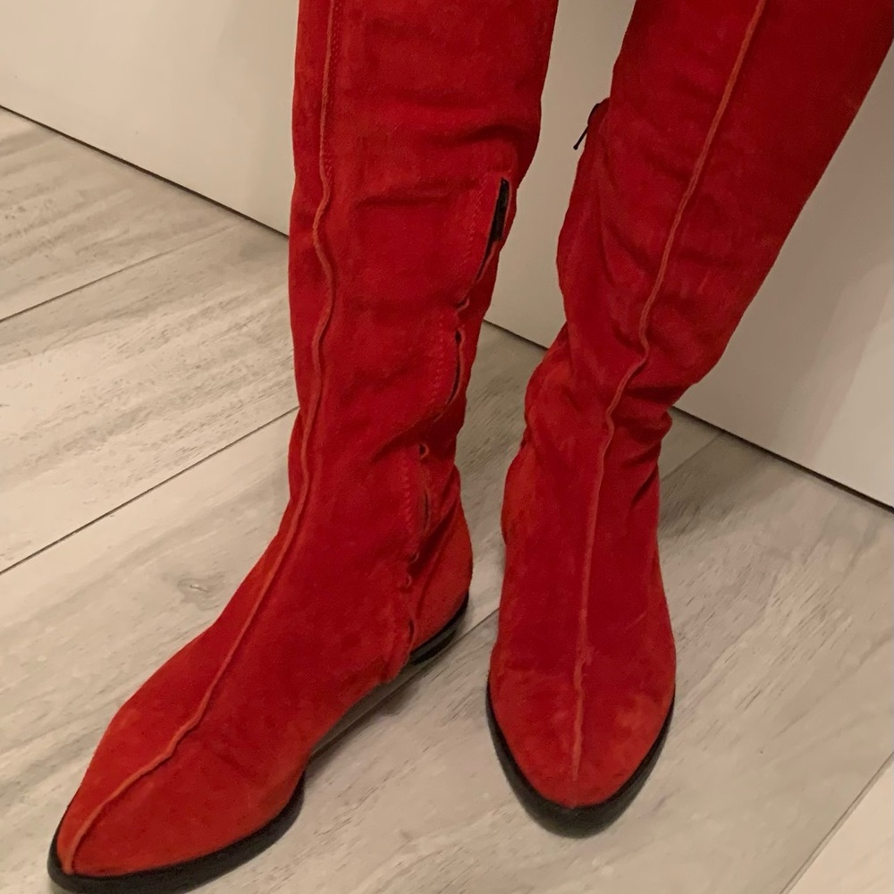 Red knee high Phillip Model boots